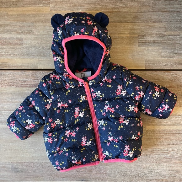 Baby Gap Bear Puff Coat 3-6 Months - Picture 1 of 2